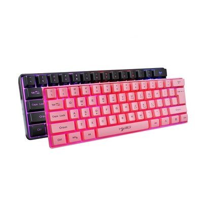 V700 Anti-ghosting ABS Keycaps 61keys Mini Rgb Mechanical Gaming Keyboard Pink Color